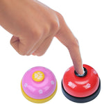 Pet Toy Training Bell Dog Cat Non-Skid Rubber Base Service Call Bell Footprint Ring