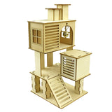 Hamster Wooden House Villa Easy to Assemble Cage Accessories 5 Colors