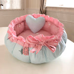 , 2 in 1 Cotton Blanket Crate Bed for indoor, Self-