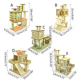 Hamster Wooden House Villa Easy to Assemble Cage Accessories 5 Colors