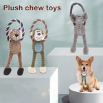 3Pcs Dog Chew Toys  Elephant Monkey Lion Shape Pets Squeak Sound Toy