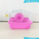 Pet Cage Hamster Mouse Cage Transport Cage Box with Running Wheel Water Bottle Dish