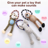 3Pcs Dog Chew Toys  Elephant Monkey Lion Shape Pets Squeak Sound Toy