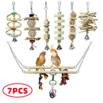 Combination Parrot Bird Toys Accessories Toy For Parrot Training Bird Toy Swing Ball Bell Standing