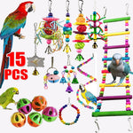 Combination Parrot Bird Toys Accessories Toy For Parrot Training Bird Toy Swing Ball Bell Standing