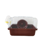 Pet Cage Hamster Mouse Cage Transport Cage Box with Running Wheel Water Bottle Dish