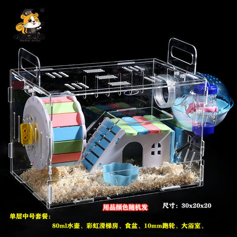 Acrylic two-story hamster cage luxury villa hamster nest pet nest