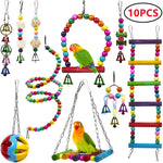 Combination Parrot Bird Toys Accessories Toy For Parrot Training Bird Toy Swing Ball Bell Standing