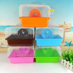 Pet Cage Hamster Mouse Cage Transport Cage Box with Running Wheel Water Bottle Dish