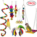 Combination Parrot Bird Toys Accessories Toy For Parrot Training Bird Toy Swing Ball Bell Standing