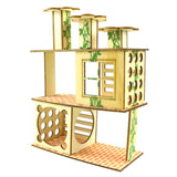 Hamster Wooden House Villa Easy to Assemble Cage Accessories 5 Colors