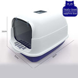 Pet Litter Box Fully Enclosed Spillproof Deodorant Cat Toiletl Large Capacity