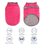 Reversible Small Dog Down Jacket Dual Colors Reflective Waterproof