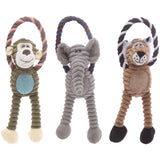 3Pcs Dog Chew Toys  Elephant Monkey Lion Shape Pets Squeak Sound Toy