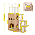 Domestic Delivery Cat Toy Scratching Wood Climbing Tree Cat Jumping Toy with Ladder Climbing Frame Cat Furniture Scratching Post