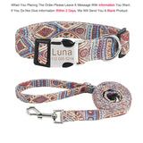 Bohemia Engraved Dog Collar Custom Puppy Cat Leashes