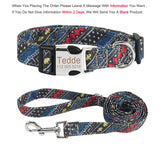 Bohemia Engraved Dog Collar Custom Puppy Cat Leashes