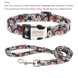 Bohemia Engraved Dog Collar Custom Puppy Cat Leashes