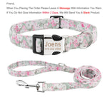 Bohemia Engraved Dog Collar Custom Puppy Cat Leashes