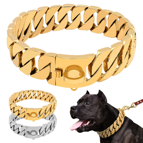 Gold Cuban Chain Pet Collar