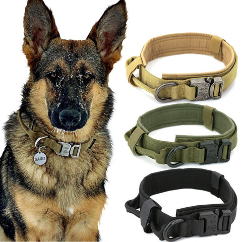 Dog Collar Adjustable Military Tactical Pets Dog Collars Leash