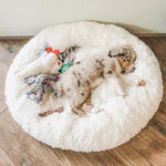 Dog Bed Long Plush Basket Calming Beds