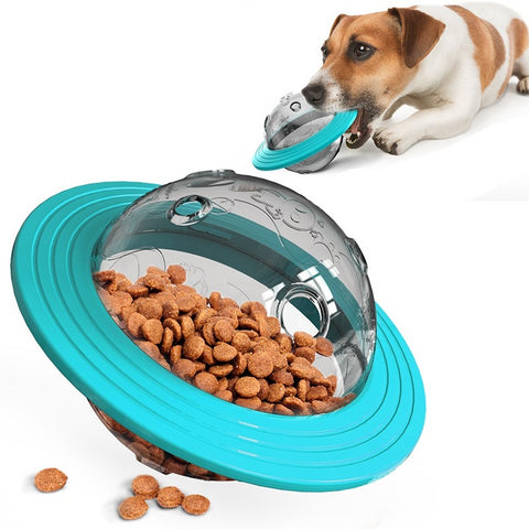 Flying Saucer Dog Game Flying Discs Toys Cat Chew Leaking Slow Food Feeder Ball Puppy IQ Training Toy Anti Choke Puzzle Dogs