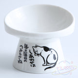 Ceramic Cat Bowl Feeder with Mat Raised Stand