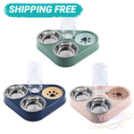 SWT 3 in 1 Stainless Steel Pet Dog Feeder Bowl