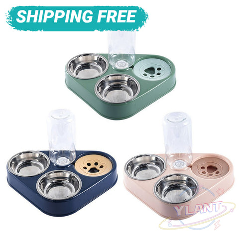 SWT 3 in 1 Stainless Steel Pet Dog Feeder Bowl