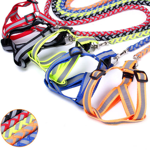 Reflective Pet Leash Collar Traction Harness